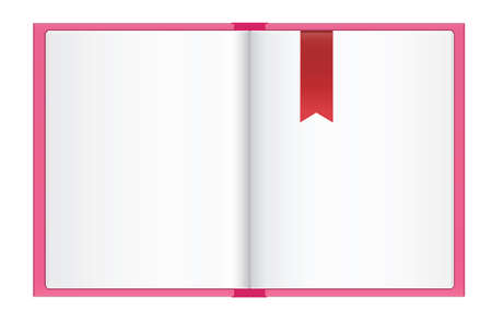 empty open book with red bookmark on light backgroundのイラスト素材
