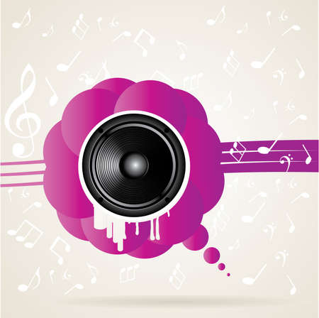 Abstract Background illustration with black speaker and splashのイラスト素材