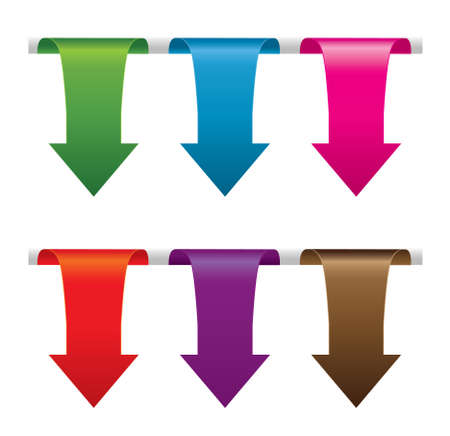 Set of colorful arrows. Vector  illustration on whiteのイラスト素材