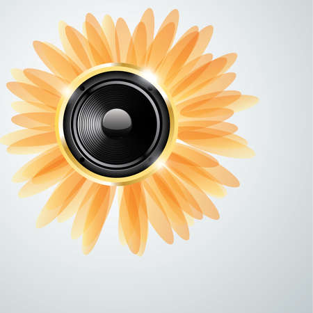 Abstract shiny background with golden speaker. Vector illustration  のイラスト素材