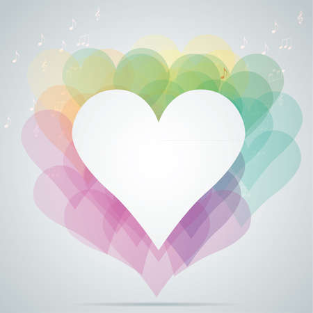 Heart eps10 vector illustration with notesのイラスト素材