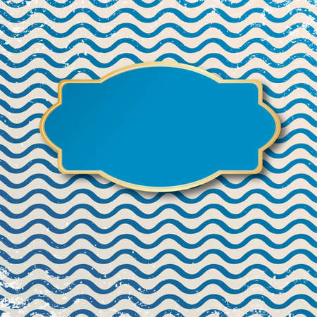 Greeting card with wave and place for textのイラスト素材