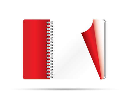 notepad with ring and red curl. のイラスト素材