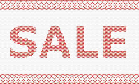 Christmas sale design template  Knitted vector illustrationのイラスト素材