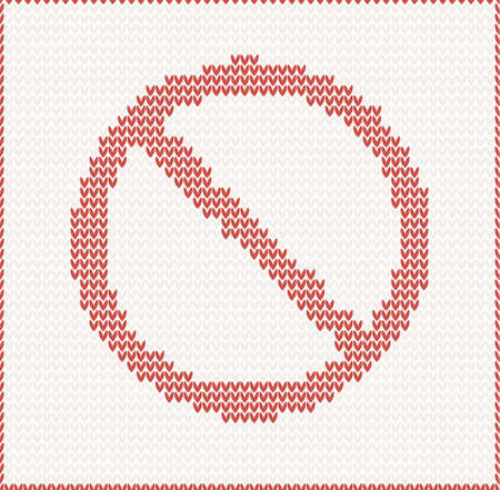 Knitted illustration of Stop signのイラスト素材
