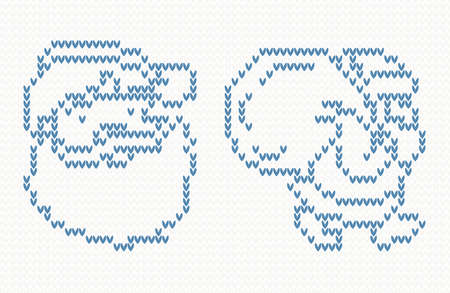 Knitted pattern with santa claus seamless vector illustrationのイラスト素材