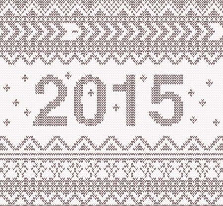 New year beige knitted background with ornament illustration.のイラスト素材