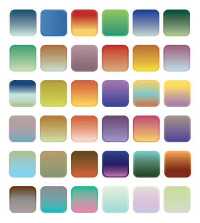 36 blank web gradient button on white background.のイラスト素材