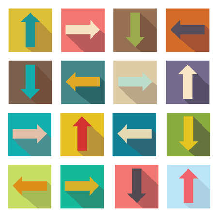 Flat icons of arrows illustration of web design elements.のイラスト素材