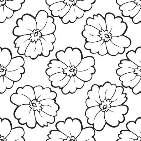 seamless pattern of black and white flowers Vector illustrationのイラスト素材