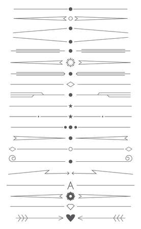 Vector set of simple design elements and page decorのイラスト素材