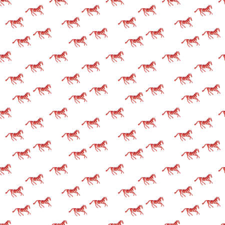 Abstract pattern with red horse made from ribbons Vector illustrationのイラスト素材