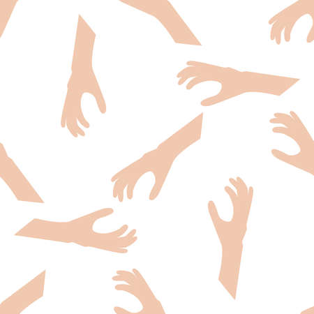 seamless pattern with part of hand Vector illustrationのイラスト素材