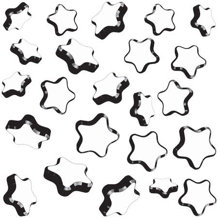 3d star seamless background in black and white color Vector illustrationのイラスト素材