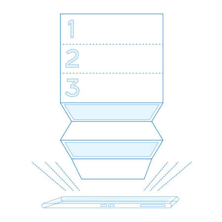 Smartphone list in blue color Isolated Vector illustrationのイラスト素材