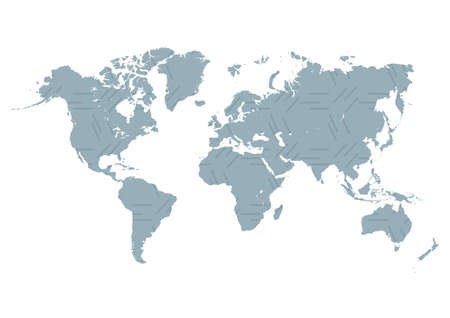 world map in flat style Vector illustrationのイラスト素材