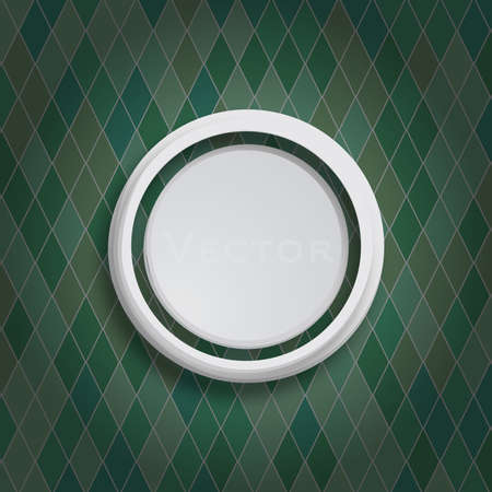 Stylish background with grey 3d circle on green rhombusesの写真素材