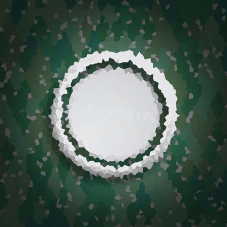 Stylish background with grey 3d circle on green rhombusesの写真素材