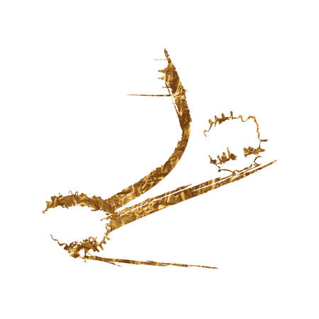 Golden inky grunge splash Vector illustrationのイラスト素材