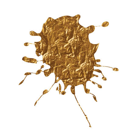 Golden inky grunge splash Vector illustrationのイラスト素材
