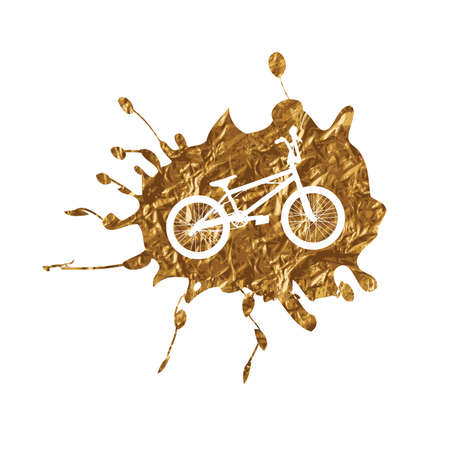 BMX Bike on Golden Splash Background Vector Illustrationのイラスト素材