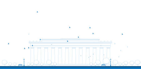 Outline Abraham Lincoln Memorial in Washington DC USA Vector illustrationのイラスト素材