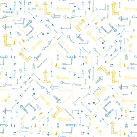 Hand drawn seamless pattern with arrows. Vector illustrationのイラスト素材