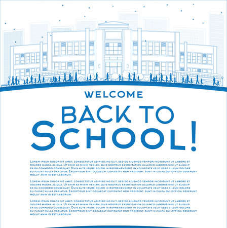 Outline Back to School Concept with copy space for text. Vector illustrationのイラスト素材