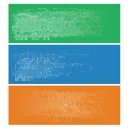 Set of Vintage Abstract Halftone Backgrounds. Vector Illustration. Radial and Linear Halftone.のイラスト素材