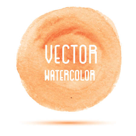 Orange watercolor stain isolated on white background. Vector illustration.のイラスト素材