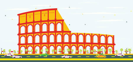 Colosseum in Rome. Vector Illustration.のイラスト素材