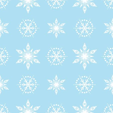 Seamless Pattern with White Snowflakes. Vector Illustration.のイラスト素材