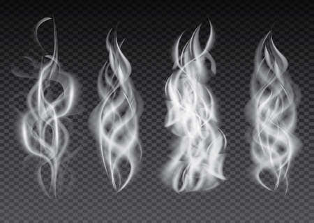 Smoke Set Isolated on Transparent Background. Vector Illustration.のイラスト素材