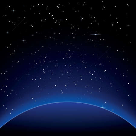 Earth with Stars. Space. Vector Illustration.のイラスト素材