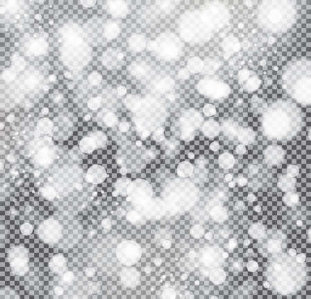 Silver Bokeh Lights and Sparkles on Transparent  Illustration.のイラスト素材