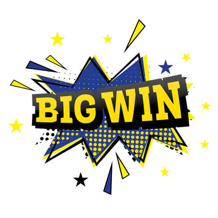 Big Win Comic Text in Pop Art Style.のイラスト素材