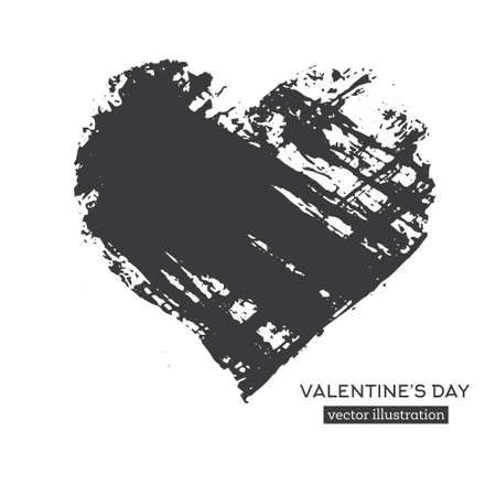 Hand Drawn Calligraphy Heart Isolated on White Background. Vector Illustration.のイラスト素材