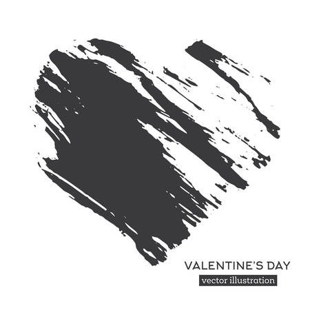 Hand Drawn Calligraphy Heart Isolated on White Background. Vector Illustration.のイラスト素材