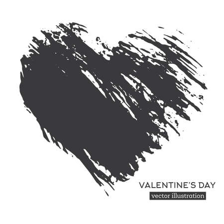 Hand Drawn Calligraphy Heart Isolated on White Background. Vector Illustration.のイラスト素材