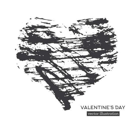 Hand Drawn Calligraphy Heart Isolated on White Background. Vector Illustration.のイラスト素材