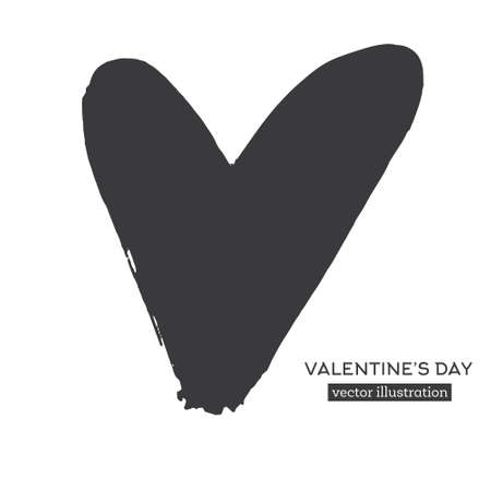 Hand Drawn Calligraphy Heart Isolated on White Background. Vector Illustration.のイラスト素材