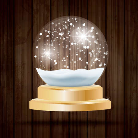 Christmas Crystal Ball with Snow Vector Illustration.のイラスト素材