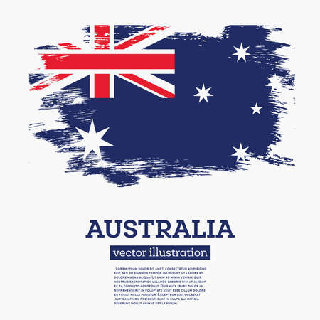 Australia Flag with Brush Strokes. Vector Illustration.のイラスト素材