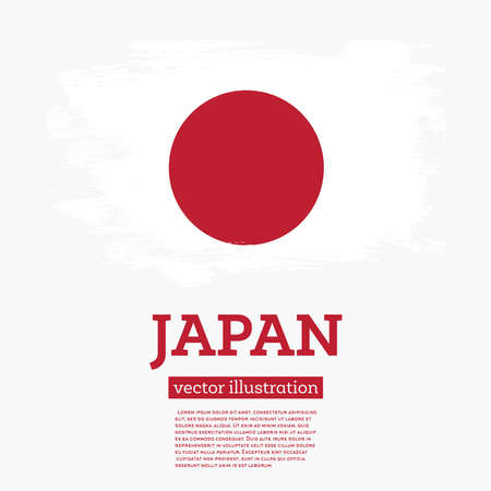 Japan Flag with Brush Strokes. Vector Illustration.のイラスト素材