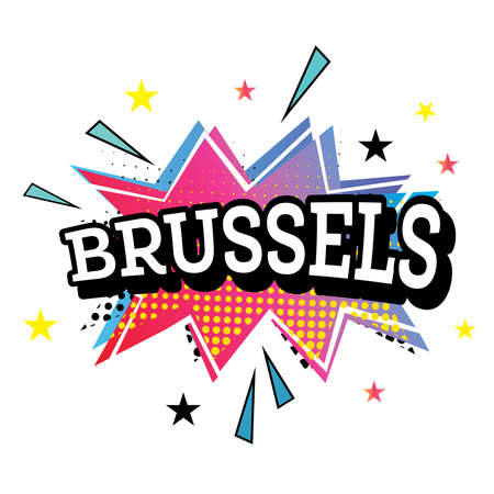 Brussels Comic Text in Pop Art Style. Vector Illustration.のイラスト素材