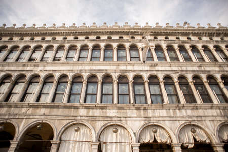 Venice, Italy - October 26, 2017: Beautiful Building's Facade at San Marco Square in Venice.のeditorial素材