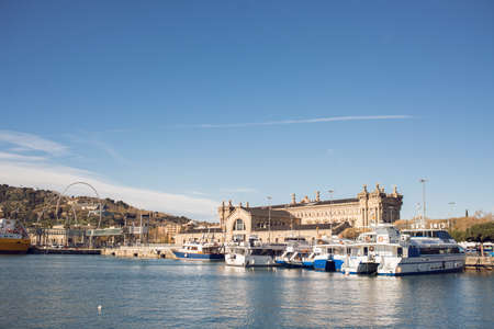 Barcelona, Spain - March 18, 2018: Building of Taxation Office (Agencia Tributaria) in Barcelona.のeditorial素材