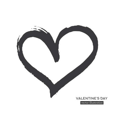 Hand Drawn Calligraphy of Heart. Vector Illustration.のイラスト素材