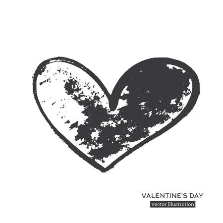 Hand Drawn Calligraphy of Heart. Vector Illustration.のイラスト素材