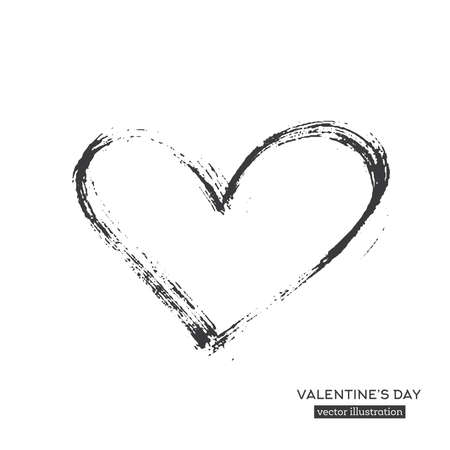 Hand Drawn Calligraphy of Heart. Vector Illustration.のイラスト素材